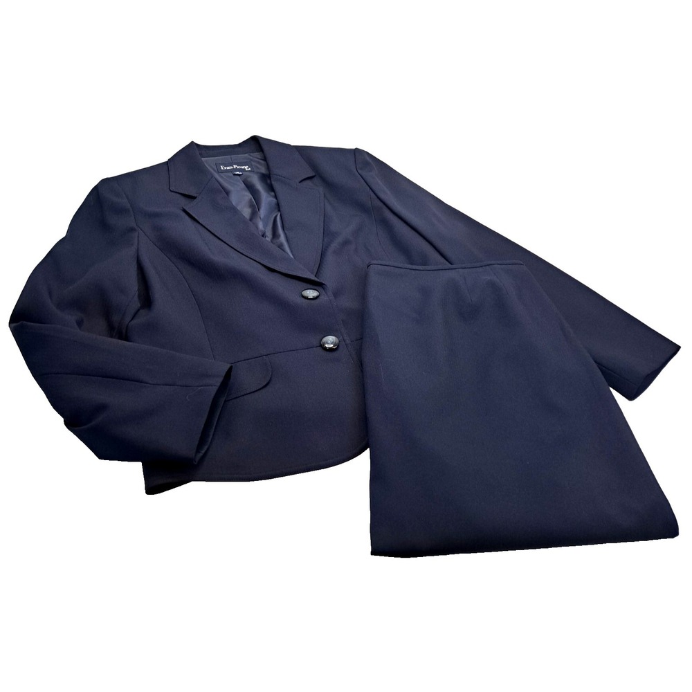 Evan Picone Women's Navy Two-Piece Blazer & Skirt Suit